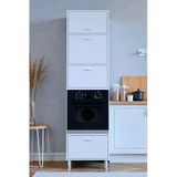 Eliusta Viramo Mikrodalga/Ankastre Fırın Dolabı Çoklu Bölmelerle 4 Kapaklı Depolama Alanlı 60X217x56 Cm