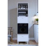 Eliusta Viramo Mikrodalga/ankastre Fırın Dolabı Çoklu Bölmelerle Depolama Alanlı 60X217X56 cm Modüler Dolap - Beyaz - 2 Kapaklı