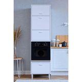 Eliusta Viramo Mikrodalga/ankastre Fırın Dolabı Çoklu Bölmelerle Depolama Alanlı 60X217X56 cm Modüler Dolap - Beyaz - 4 Kapaklı