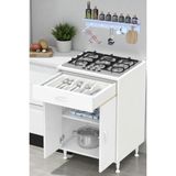 Eliusta Yankı 56 cm Derinlik 65 cm Genişlikte Dolap Baharat Raflı Set Üstü Ocak Uyumlu 65X88X56 cm Dolap - Beyaz
