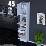 Eliusta Zümra 45 cm Beyaz Mutfak Dolabı Patates Soğan Saklama Dolabı Çok Amaçlı Kiler Banyo Dolabı 45X226X32