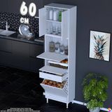 Eliusta Zümra 60 cm Beyaz Fırın Dolabı Patates Soğan Saklama Dolabı Çok Amaçlı Kiler Banyo Dolabı 60X226X32