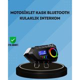 Elivora 500MAH Bataryalı Bluetooth 5.4 Interkom LED Ekranlı Fm Destekli