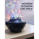 Elivora Bluetooth Müzikli Disko Işığı Rgb Parti Projektörü Dahili Hoparlör USB Micro Sd Destekli