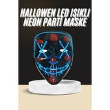 Elivora Işıklı LED Maske Parti Eğlence Maskesi Hallowen Neon Maske