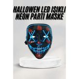 Elivora LED Işıklı Neon Maske Cadılar Bayramı Maskesi Korkunç Korku Maskesi