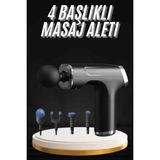 Elivora Şarjlı Masaj Tabancası 4 Başlıklı Mini Masaj Tabancası ve Masaj Aleti