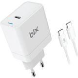 Elivora Store BXUC65FTA 65W Pd Typ-C Girişli Pro/air Şarj Cihazı, MacBook Air/pro 13/14/15/16 Inç LED Göstergeli ve Tüm Type-C Cihazlarıyla Uyumlu 2 Metre Type-C’den Type-C’ye Kablo - Option-1 - 00-Siyah - Beyaz