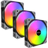 Elivora Store E28 Argb 120 mm Kasa Fanı, Gelişmiş Soğutma Verimliliği Için 28 mm Kalınlığında Fan, Pwm 4 Pimli, Fdb Rulman, Sessiz Düşük Gürültü, 2000 Rpm, Aıo Uyumlu (Siyah, 3'ü 1 Arada Paket) - 001-Renkli - Option-1
