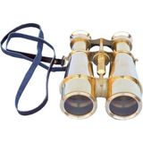 Elivora Store Hampton Nautical Captain's Solid Brass Binoculars, 15CM, Brass - Ahşap