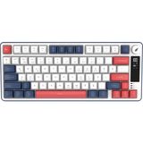 Elivora Store Hawk Gaming HK255 Membrane LCD Rgb Kablosuz/bluetooth%75 Türkçe Gaming Klavye (Mavi Kırmızı) - Option-1 - 00-Siyah - Beyaz