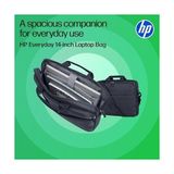 Elivora Store Hp 14" Everyday Laptop Çantası, 600D Geri Dönüşümlü Polyester, 9l, Dolgulu Bölme, Su Geçirmez, Çıkarılabilir Omuz Askısı, Gri - Option-1 - 00-Siyah - Beyaz