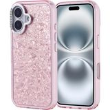 Elivora Store Spia Apple iPhone 16 ile Uyumlu Kılıf Pembe Kapi Kapak Taşlı (Apple iPhone 16 ile Uyumlu, Pembe) - Option-1 - 00-Siyah - Beyaz