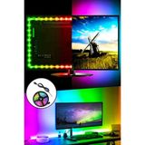 Elivora Store Tv ve Monitör Arkası Silikonlu Rgb LED Şerit Dekoratif Aydınlatma Seti 1 Metre - 00 Beyaz - Option-1