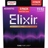 Elixir 011-052 Fosfor Bronz Akustik Gitar Teli Ekonomik 3'lü Set (16568) - 0,3 m