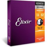 Elixir 11027 Nanoweb Phosphor Bronze Akustik Gitar Teli (11-52)