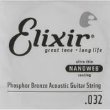 Elixir 14132 32 Nanoweb Phosphor Bronze Tek Akustik Gitar Teli