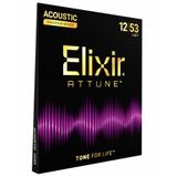 Elixir Strings, Attune akustik gitar telleri, fosfor bronz, doğal çalma hissi, uzun süre net ve parlak ses, 6 telli set, Light 12-53