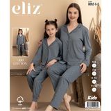 Eliz Anne Kız % 100 Cotton Uzun Kollu Pijama Takımı(ayrı ayrı satılmaktadır) - Gri - S - M