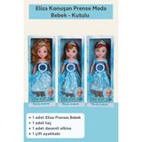 Eliz Berra Moda Eliza Konuşan Prenses Moda Bebek Taçlı, Işıltılı Elbiseli, Kutulu Oyuncak Bebek