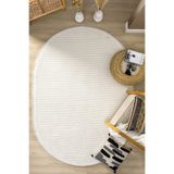 Eliz Home Beyaz Oval Dokuma Halı Salon Oturma Odası Yatak Odası Koridor Yolluk Halısı BEYAZ OVAL
