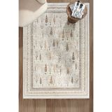 Eliz Home Eskitme Vintage Çiçekli Halı Bambu Polyester Oturma Odası Salon Mutfak Halısı 10