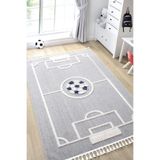 Eliz Home Futbol Sahası Gri Halı Yumuşak Bukleli Dokuma Halı Bebek Odası Çocuk Odası Genç Odası Halısı 15
