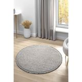 Eliz Home Gri Daire Yuvarlak Saçaklı Modern Dokuma Halı GRİ DAİRE