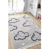 Eliz Home Gri Renk Yumuşak Bukleli Bulut Ay Dokuma Halı Bebek Odası Çocuk Odası Genç Odası Halısı 9