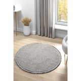 Eliz Home Gri Yumuşak Dokulu Yuvarlak Halı Kilim Salon Mutfak Koridor Yolluk Dokuma Makine Halısı 0010 DAİRE