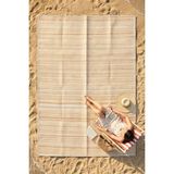 Eliz Home Havuz Plaj Piknik Bahçe Karavan Halısı Hasır Kilim Katlanabilir Halı Balkon Teras Bahçe Kamp Halısı Krem - 150 x 210 cm