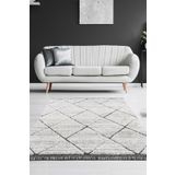 Eliz Home Krem Gri Dokuma Halı Peluş Yolluk Antre Salon Oturma Odası Yatak Odası Halısı