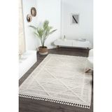 Eliz Home Krem Halı Modern Püsküllü Dokuma Halı Oturma Odası Salon Halısı - 200 x 290 cm
