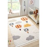 Eliz Home Yumuşak Bukleli Bebek Odası Çocuk Odası Genç Odası Dokuma Halı Turuncu Balonlu Bulutlu Halı 23