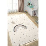 Eliz Home Yumuşak Bukleli Gökkuşağı Ponpon Figürlü Dokuma Halı Bebek Odası Çocuk Odası Genç Odası Halısı 20