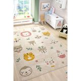 Eliz Home Yumuşak Dokuma Halı Sevimli Dostlar Leke Tutmaz Bebek Odası Çocuk Odası Genç Odası Halısı HAYVANLAR