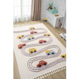 Eliz Home Yumuşak Renkli Bukleli Araba Yolu Dokuma Halı Bebek Odası Çocuk Odası Genç Odası Halısı 10