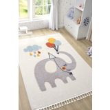 Eliz Home Yumuşak Renkli Bukleli Fil Balon Figürlü Dokuma Halı Bebek Odası Çocuk Odası Genç Odası Halısı 6