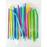 Eliz Party 50 Adet Jelatın Sargılı Renkli Pipet Körüklü 8mm