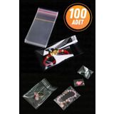 Eliz Party 7x12cm Şeffaf Bantlı Yapışkanlı Opp Parlak Jelatin Poşet Bijuteri Aksesuar Paketleme Poşeti 100 Ad
