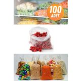 Eliz Party Naylon Torba 40x60cm Şeffaf Şeker Bakliyat Bakkaliye Torbası Dolap Poşeti Kalın 100 Adet