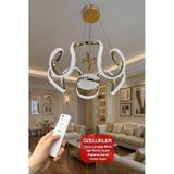 Eliza Tek Top Simli Modern Sarkıt Oturma & Salon Led Avizesi Gold