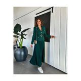 Elizabeth Gold Kemerli - Düğmeli Blazer Ceket Ve Piliseli Uzun Etek Takım
