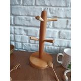 Elizi Ahşap Ahşap Kupa Askısı / Wooden Mug Holder - Ahşap - Bej