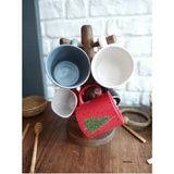 Elizi Ahşap Ahşap Kupa Askısı / Wooden Mug Holder - Ahşap - Ceviz
