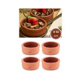 Elizi Çömlekleri 4 Adet Sırlı Toprak Güveç Kasesi, Fırın Sütlaç Yoğurt Kabı 4 Lü Set 4x500ml Sırlı Toprak