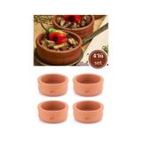Elizi Çömlekleri 4 Adet Toprak Güveç Kasesi, Fırın Sütlaç Yoğurt Kabı 4 Lü Set 4x500ml Toprak