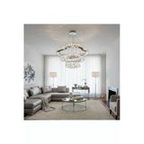 Elizim Home Lighting Casel 3 Katlı Kristal Taşlı Krom Ledli Avize