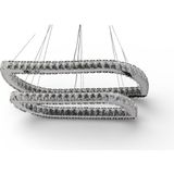 Elizim Home Lighting Elentra 2 Katlı Kristal Taşlı Ledli Avize - Krom