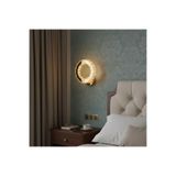 Elizim Home Lighting Halka Kristal Taşlı Gold Ledli Aplik